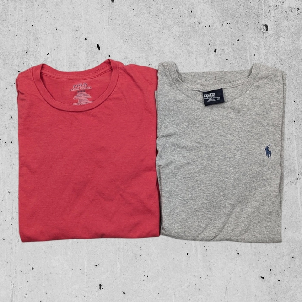 Lot of 2 Polo Ralph Lauren T Shirt Size Medium Red & Grey Tee